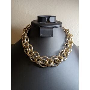 Banana Republic Heavy Chunky Round Link Chain Toggle Clasp 17"-18" Necklace